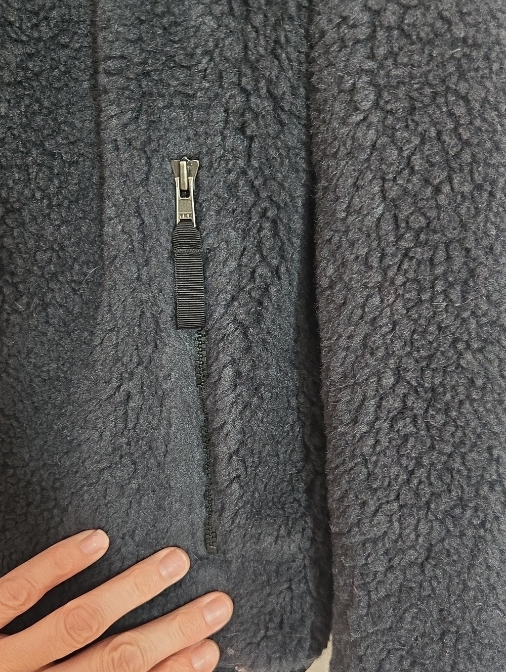 Patagonia Women’s Recycled Sherpa Hybrid Jacket Ink Black XL Wool Fleece - Picture 5 of 11
